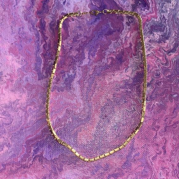 Vintage Monet Square Box Style Chain Necklace - Picture 2 of 6